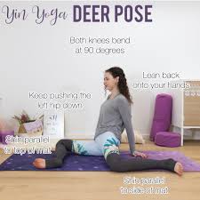 Yin Yoga Pose Deer Deer Internal Hip Rotation By Kim Robinson Yoga On Instagram Physical Benefits One Of Ve Yin Yoga Yin Yoga Benefits Yin Yoga Poses
