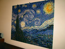 Starry Night Lego Mosaic Lego Mosaic Lego Art Lego Painting
