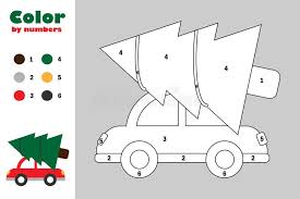 When we think of october holidays, most of us think of halloween. Fir Tree On Car In Cartoon Style Color By Number Christmas Education Paper Game For The Development Of Children Coloring Page Stock Illustration Illustration Of Educational Cartoon 165575589