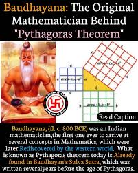Sanatan Dharm Is Alive On Instagram Baudhayana The Original Mathematician Behind Pythagoras Theore In 2020 India Facts True Interesting Facts Indian History Facts