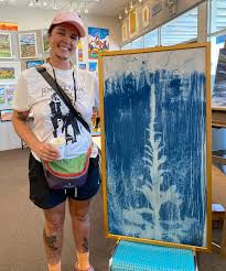 🔴SOLD! Jessie Hook's cyanotype “mullein medeune” is off to Albuquerque!  #taos #taosart #taosartist #taosnewmexico #southwestart #taosisart  #landofenchantment #taosartistcollective