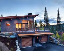 Underground Garage Modern Mountain Home Contemporary Cabin Beach House Plans