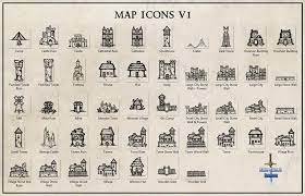 Map Icons V1 Wonderdraft Fantasy City Map Map Icons Fantasy Map