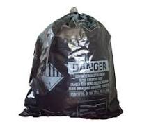 6 mil Disposal Black Asbestos Bags - 75/roll