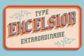 Excelsior Type Shop Signage Retro Pattern City Grid