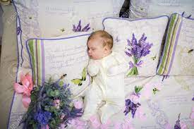 Diy photo photography props children photography outdoor photography landscape photography nature photography baby party order flowers online from your florist in mesa, az. Beautiful Baby Girl Lying Sleeping In Big Ivory Bed Pillow Cover Stock Photo Picture And Royalty Free Image Image 92324881