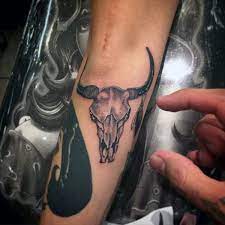 Bull skulls as a symbol of something that was once alive, often come accompanied by living creatures that give these tattoos a more mystical and somewhat optimistic look. Top 93 Bull Skull Tattoo Ideas 2021 Inspiration Guide Bull Skull Tattoos Cow Skull Tattoos Bull Tattoos