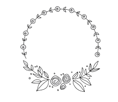 Flower Wreath Wreath Drawing Hand Embroidery Patterns Flower Doodles
