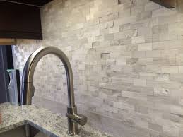 Delta Trask Faucet Grey Marble Split Face Natural Stone Mosaic Subway Wall Tile Backsplash Stone Backsplash Kitchen Stone Backsplash Natural Stone Backsplash