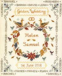 There are 61 items in this collection. Golden Wedding Anniversary Cross Stitch Kit With Children Grandchildren