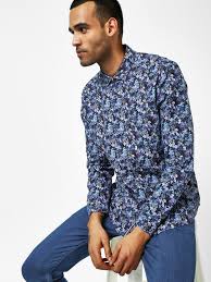Buy Indigo Nation Blue Floral Printed Casual Shirt For Men