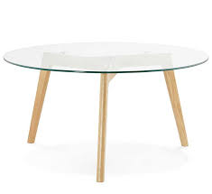 Découvrez nos prix bas table basse verre et bénéficiez de 5% minimum remboursés sur votre achat. Table Basse Scandinave Ronde De Salon Verre O 90 Cm 3 Pieds Bois Kolmi