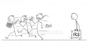 Vector Cartoon Of Group Of Men Or Businessmen Running Away In Fear From Irs Or T Ad Grou Retro Vector Illustration Stick Men Drawings Stick Figure Drawing