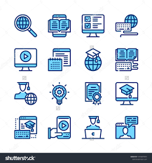 E Learning Line Icons Elearning Online Education Concepts Modern Graphic Elements Simple Symbols Collection Minimal T Elearning Online Education Line Icon