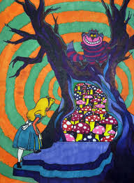Marin, under streetlight, dancing by herself, is singing support or refute the following statement: Alice In Wonderland By Arielleherman On Deviantart Psychedelic Drawings Trippy Drawings Alice In Wonderland Paintings