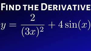 Derivative Of Y 2 3x 2 4sin X Math Videos Math Derivative