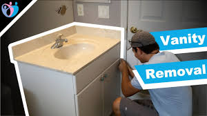 This is almost always governed by the unit height + plinth + the floor covering thickness. How To Remove A Bathroom Vanity Bathroom Remodel Youtube