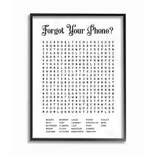 Find your next look without going to the salon. Stupell Industries Phone Crossword Puzzle Bathroom Word Design Framed Wall Art By Lettered And Lined Walmart Com Walmart Com