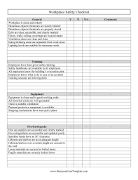 Workplace Safety Checklist Template Safety Checklist Workplace Safety Checklist Template