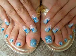 Diseño de alto peinado xv. Blue Art Nails Pedicure Nail Art Toe Nail Designs Toe Nail Art