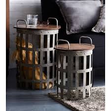 Melrose International Gray Brown Side Tables Set Of Two Bellacor Brown Side Table Brown Living Room Decor Rustic Side Table