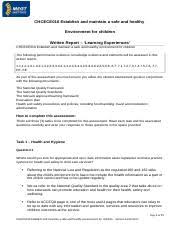 Aiming an idea or product at someone (paragraph 8) pitch. Question 4 Page 10 Of 13 Chcece016 Establish And Maintain A Safe And Healthy Course Hero