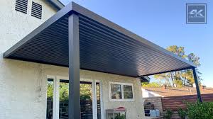 Attach patio cover to house so less support beams are needed. 4k Aluminum Pergolas And Patio Covers Youtube
