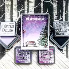 Dreamy Nighttime Christmas Scene Scrapbook Com Distress Oxides Distress Ink Techniques Distress Ink