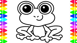 Some frogs can jump up to 20 times their own body length in a single leap ! How To Draw A Cartoon Frog Frog Coloring Page For Kids Coloring For Children With Colored Markers Youtube