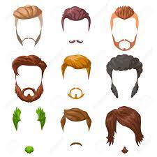 If it forms waves, but no coils, then it's clearly wavy hair. Beards Mustaches And Hairstyles Set Different Male Styles And Types Of Haircuts Vector Illustration Isolated On White Royalty Free Cliparts Vectors And Stock Illustration Image 62215077
