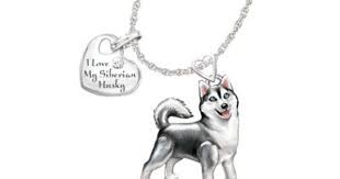 Playful Pup Diamond Pendant Necklace Siberian Husky Siberian Husky Husky Diamond Dogs