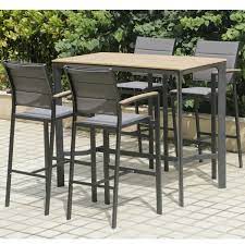Marie bistro set with chairs and one folding table. Black Outdoor Bar Set With 4 Bar Stools Como Buyitdirect Ie