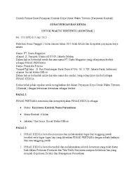Memiliki suatu pokok persoalan 4. Contoh Surat Perjanjian Kontrak Kerja Karyawan Swasta Berbagai Contoh