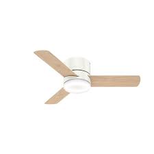 For rooms with high or vaulted ceilings, you can opt for downrod mounting. Hunter Minimus Super Low Profile 44 In Fresh White Led Indoor Flush Mount Ceiling Fan With Remote 3 Blade Lowes Com Flush Mount Ceiling Fan Ceiling Fan Ceiling Fan Light Kit