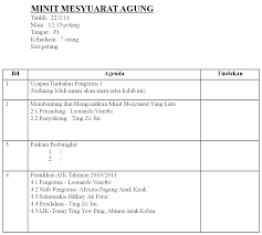 Pelabur mereka dimaklumkan melalui satu mesyuarat agung tahunan. Minit Mesyuarat Agung Sesi Petang Shsgeopals S Blog