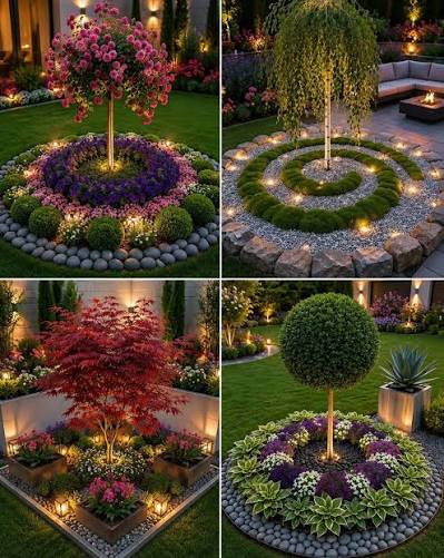 🌳 Elegant garden centerpieces that combine flowering trees, decorative stones, colorful blooms, and soft lighting can transform any outdoor space into a luxury landscape masterpiece. ✨🏡 #GardenDesign #LandscapeIdeas #DreamGarden #OutdoorDecor ...