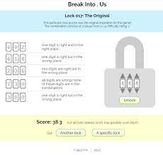 Oria combination lock is available in different colours. Break Into Us Lock Puzzle Game Dan Q