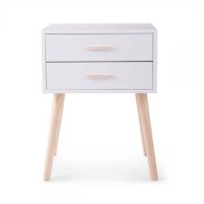 White Bedside Nightstand With Wooden Legs 2 Drawers Jaxpety In 2020 Bedroom Night Stands Simple Nightstand Bedside Night Stands