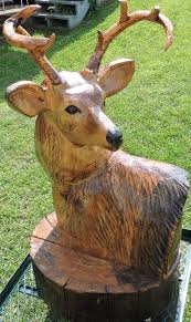 Deer Chainsaw Carving Chainsaw Art Wooden Statues Chainsaw Carving Wooden Statues Bear Carving