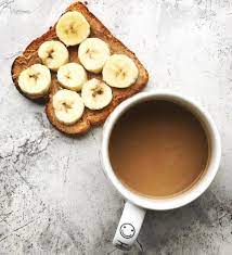 Good Morning Almond Milk Coffee With Peanut Butter Banana Toast Trying To Sta Homemade Breakfast Recipes Morning Breakfast Healthy Favorite Breakfast Recipes