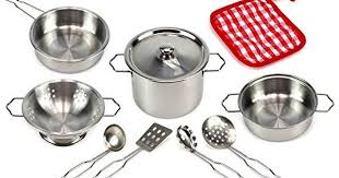 This complete kitchen set includes a wide variety of kitchen products such as, pots, pans, utensils, and much more. Best Cook Complete 10 Piece Metal Toy Kitchenware Play Set This Is An Amazon Affiliate Link Check Out Toy Kitchen Accessories Kids Toy Kitchen Toy Kitchen