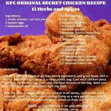Kfc Original Secret Chicken Recipe Recipes Kfc Chicken Recipe Kfc Recipe