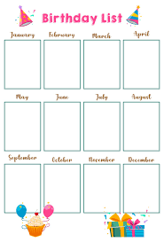 Check out our birthday list selection for the very best in unique or custom, handmade pieces from our calendars & planners shops. 10 Best Office Birthday List Printable Printablee Com