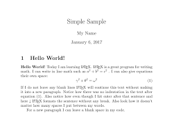 There's another way to start a new paragraph, look at the following code snippet. A Sample Document Getting Started With Latex Research Guides At New York University