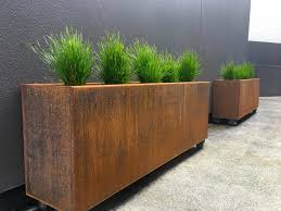 When exposed to the elements, they gradually develop a deep brown/orange rust patina over this set of round metallic planters brings tranquility to your space by allowing you to fill them with plants—hence it promotes wellness and. Trough Planters Sharp Engineering
