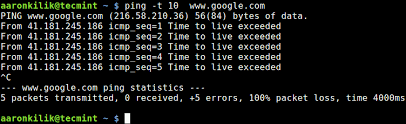 Is your traceroute responding with * * *, or did you enter 1000000000 for the number of extended pings? 12 Practical Ping Command Examples For Linux Users