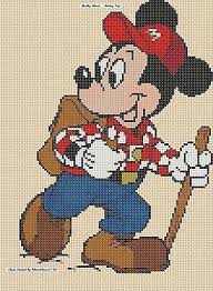 Disney Cross Stitch Chart Mickey Mouse The Hiker