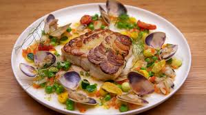 John, the book of st. Potato Crusted Murray Cod With Spring Vegetable Minestrone Macadamia Puree And Clam Jus Network Ten