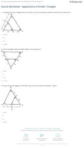 Quiz Worksheet Applications Of Similar Triangles Study Com