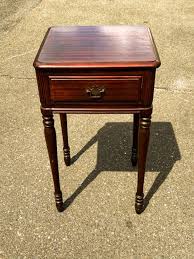 Woodyhome modern high gloss led nightstand, 2 drawers bedside end table w/20 led light mode, home description: Sold Price Antique Spindle Leg End Table Night Stand Invalid Date Edt